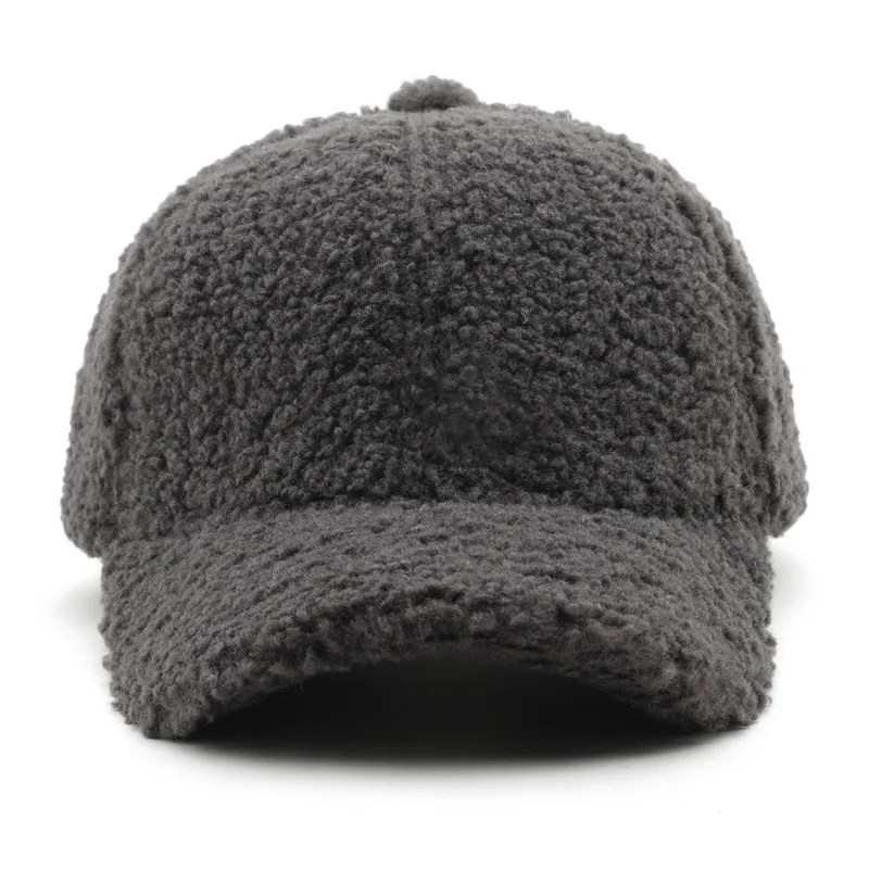 Autumn Winter Baseball Cap Women Artificial Lamb Wool Hats Keep Warm Cap Plush Baseball Caps Spring Baseball Cap Solid Sunshade