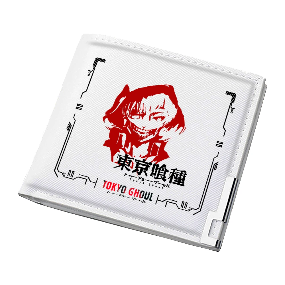 도쿄 구울 카와이 짧은 지갑 카네키 켄 만화 ID 카드 홀더, Pu 가죽 슬림 지갑, 귀여운 돈 가방, 미니 클러치 백