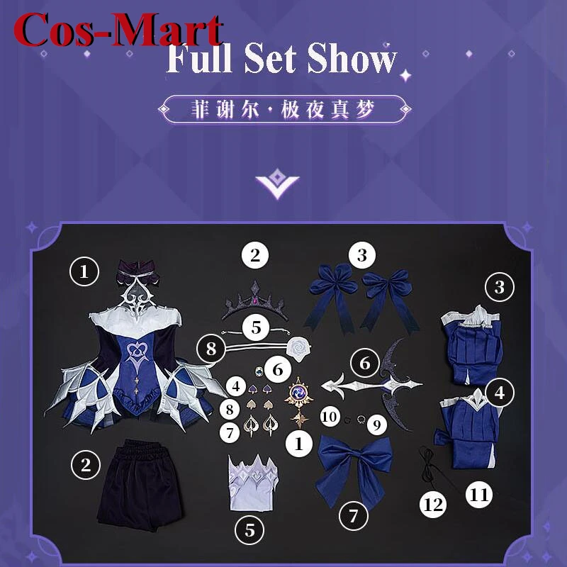 Cos-Mart Game Genshin Impact Fischl Cosplay Kostuum Zoete Elegante Uniform Jurk Activiteit Party Rollenspel Kleding Nieuw