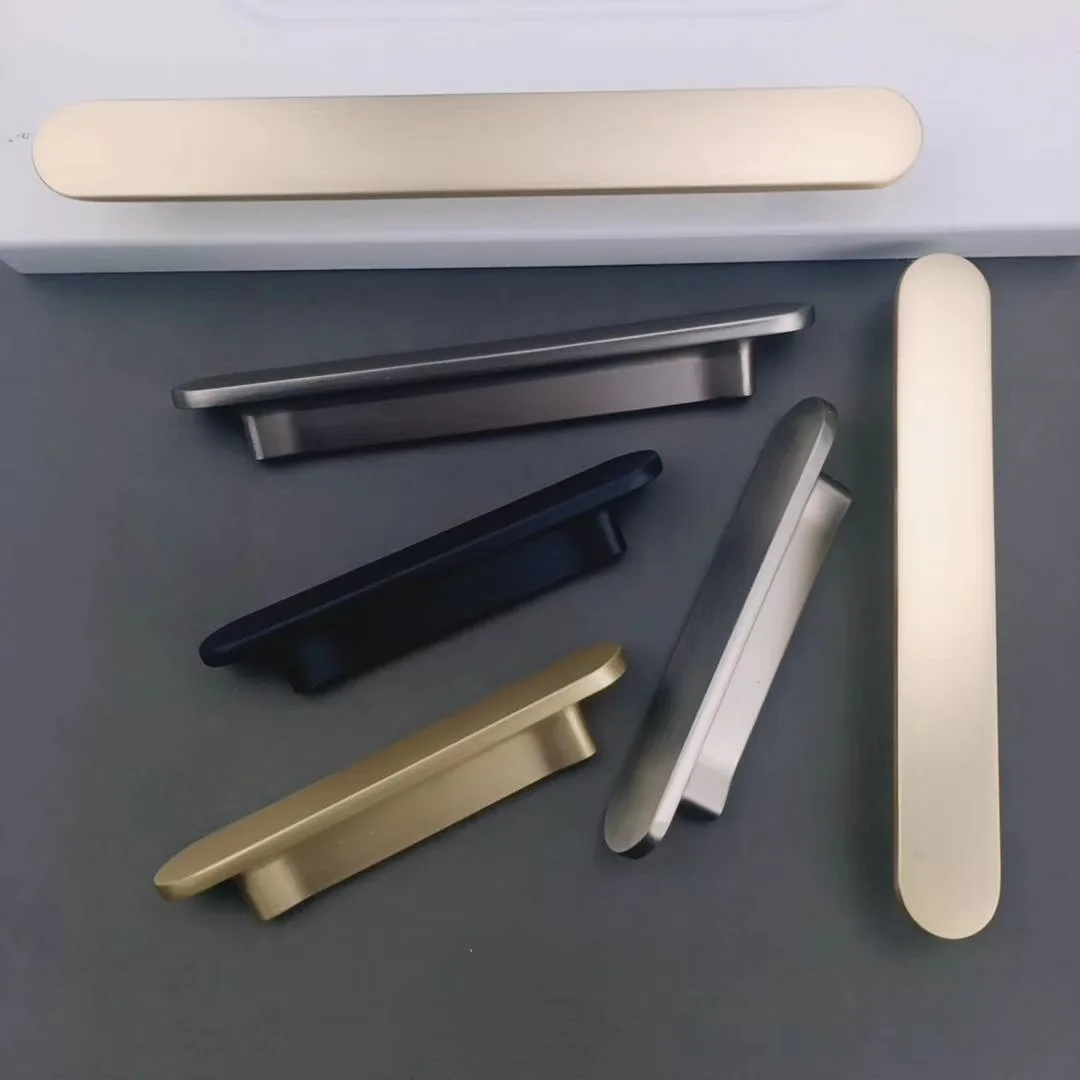 European Wardrobe Door Zinc Alloy Handle Gold/Black/Gray Solid Simple Cabinet Door Handle American Furniture Hardcase Handle