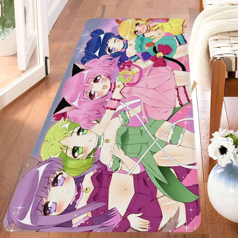 cartoon cute classic T-Tokyo Mew Mew Bathroom Mat Anti-slip Absorb Water Long Strip Cushion Bedroon Mat Welcome Doormat