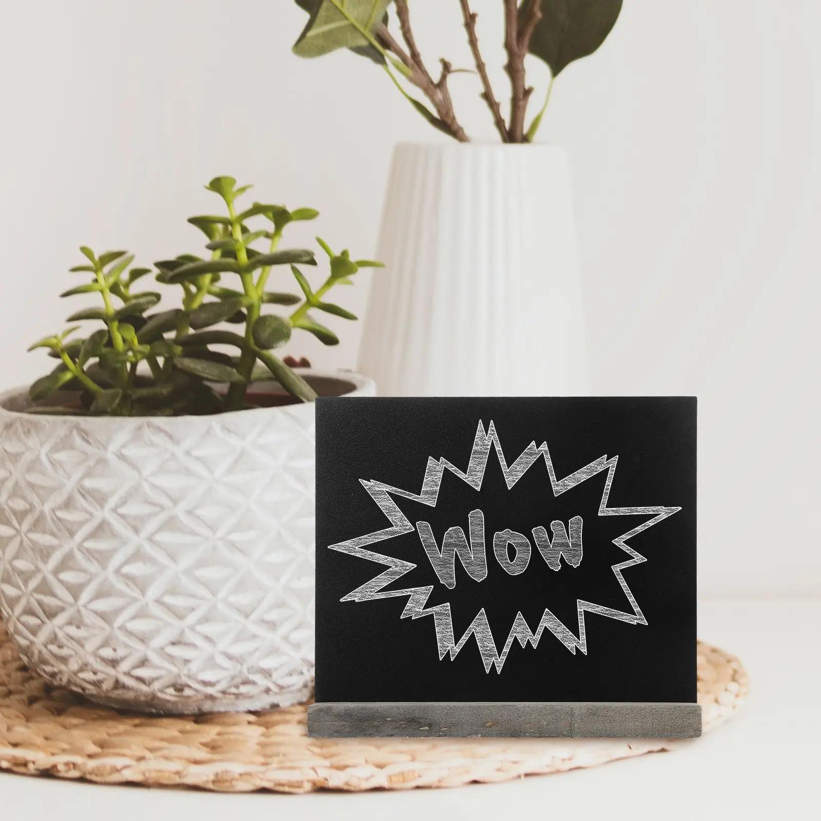 

8 Pcs Small Wooden Blackboard Crafts Tabletop Chalkboard Sign Mini Signs with Stand