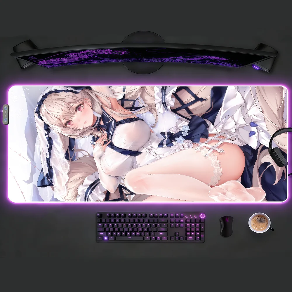 

Formidable Azur Lane Mouse Pad RGB LED Non-slip Desk Mat Rubber Gaming Accessories Large XXL Computer Office Keyboard Carpet