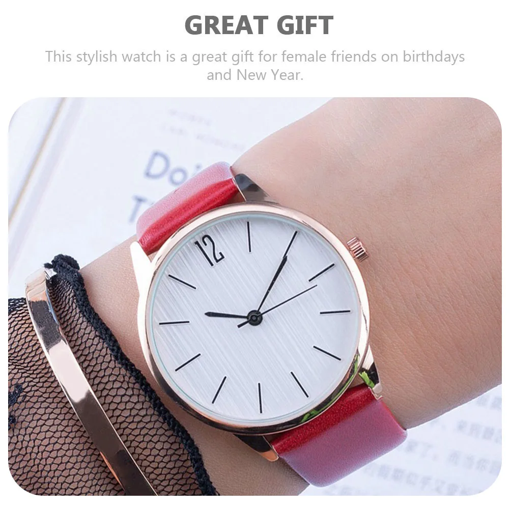 ساعات كوارتز نسائية ذكية أنثى معصم أحمر للسيدات للممرضة غير الرسمية