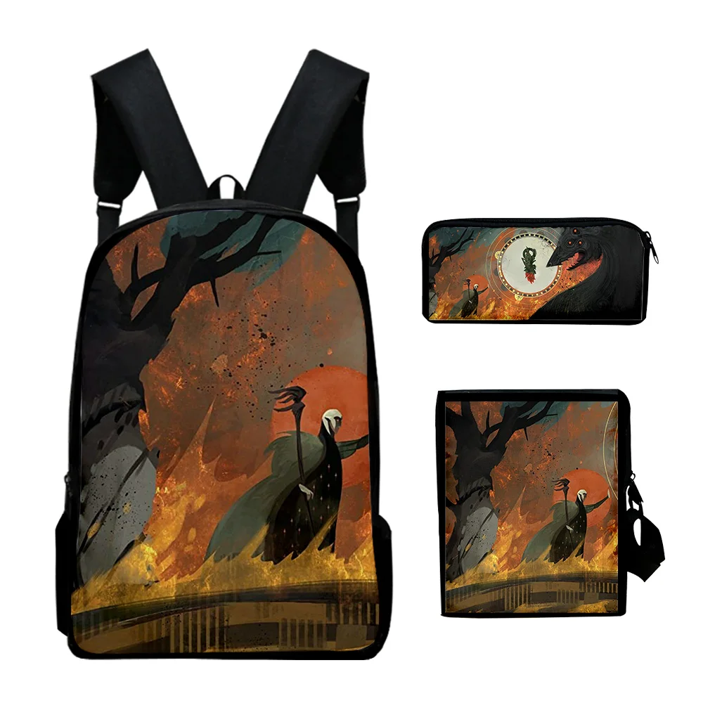 

Fashion Dragon Age Dreadwolf 3D Print 3pcs/Set pupil School Bags Laptop Daypack Backpack Inclined shoulder bag Pencil Case