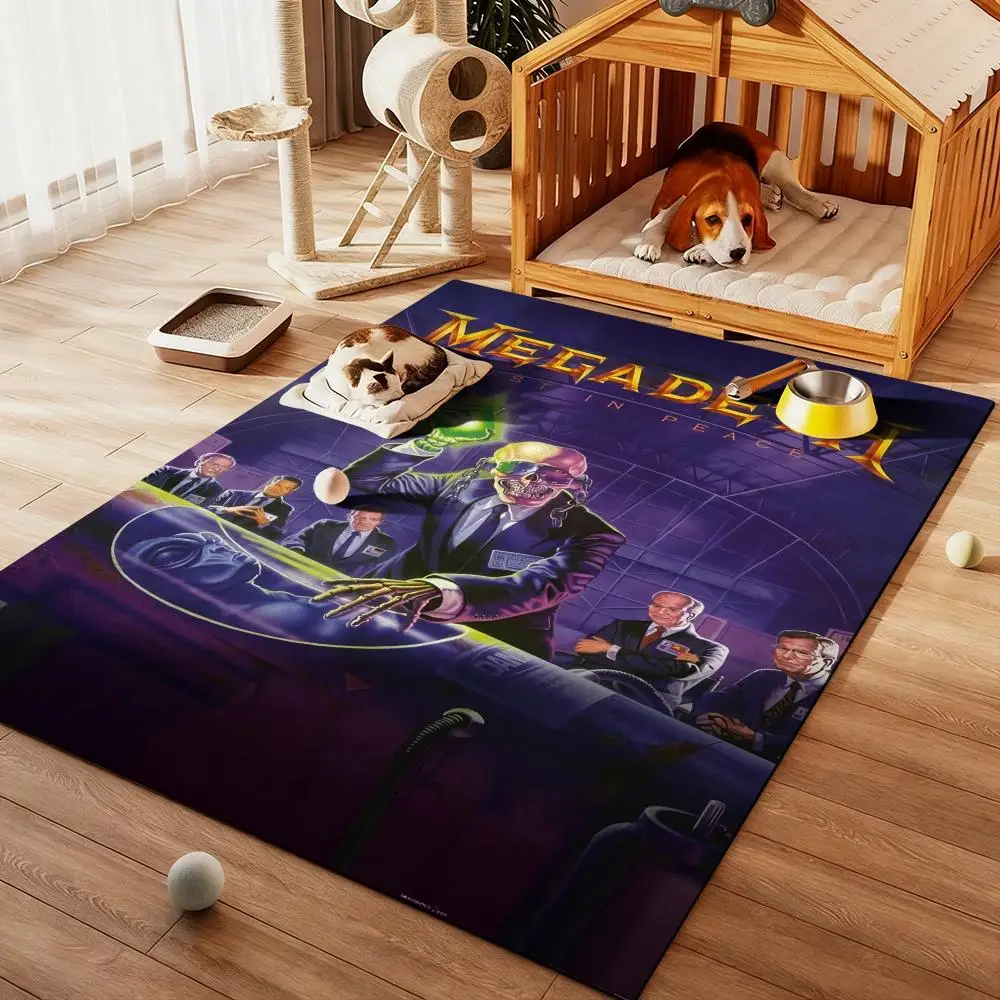 

M-MegadethS Heavy Rock Band Floor Mat Diatom Bath Mat Absorbent Quick Dry Non-Slip TPR Backing Soft Plush Draining Rugs