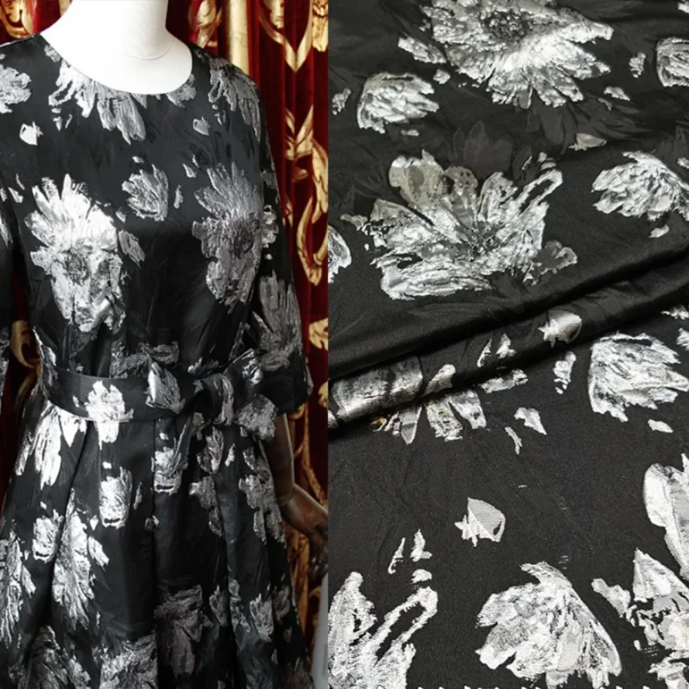 Jacquard Brocade Fabric Noble Gold Wire Material Windbreaker Dress Performance Clothing Custom Cloth Sew Fabrics by the Meter