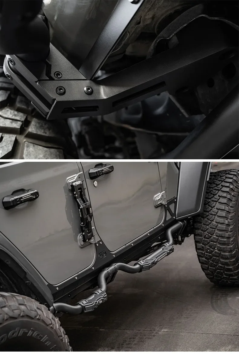 The side bars are suitable for customizing the 4xe side guard bars for the foot pedals of 18-24 Wrangler JL modified accessories