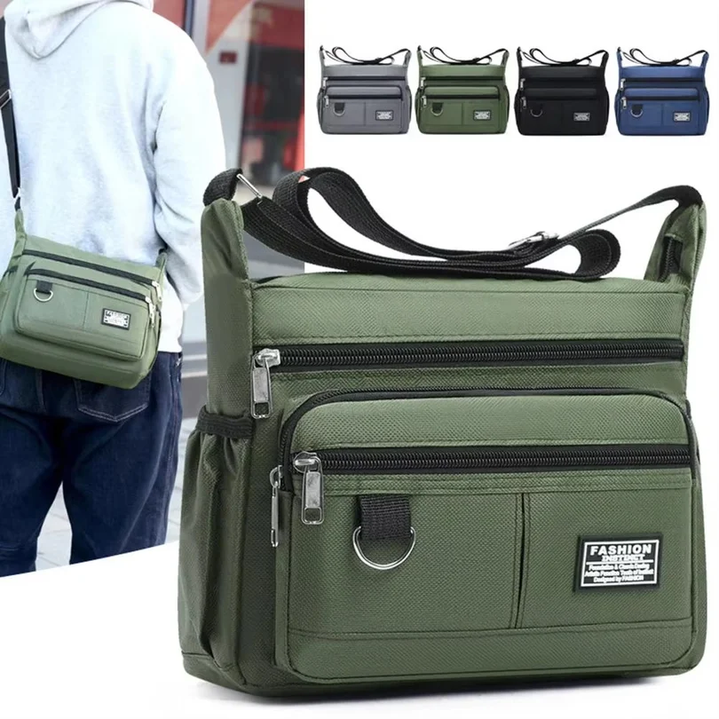 New Multi-layer Pocket Design Oxford Shoulder Bag Large Casual Capacity Single Crossbody Bag Messenger Men's Fashion Should Y5Q6