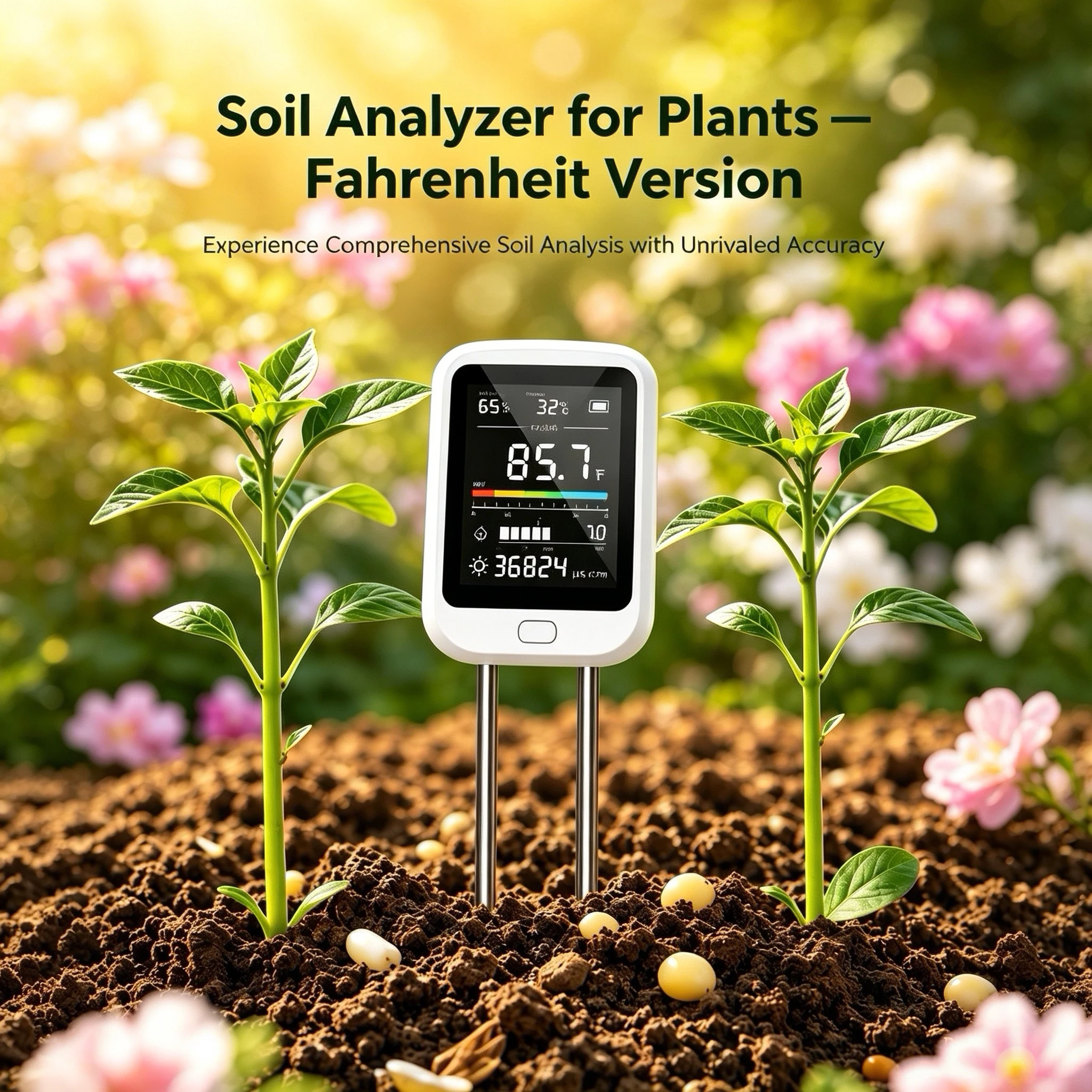 Soil Analyzer for Plants - 6 in 1 Soil Tester for Farm, Garden, Potted Planting Care - Essential Tool for Healthy Planting