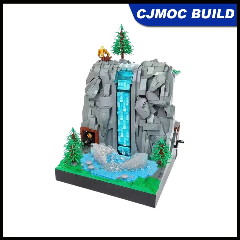 

2381pcs MOC Technology Scene Building Working Waterfall Model Building Block Assembly Cave Collection Toy MOC-117747
