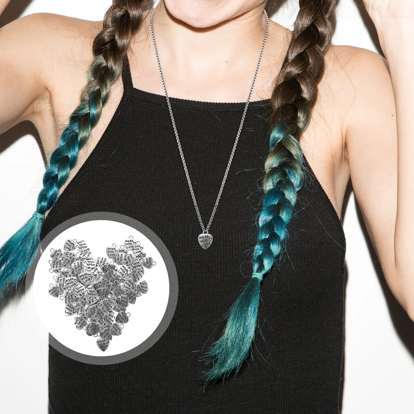 

100 шт. подвеска-подвеска в форме сердца для DIY ювелирных изделий, подвески в форме сердца, ожерелье, браслет, серьги, принадлежности для изготовления