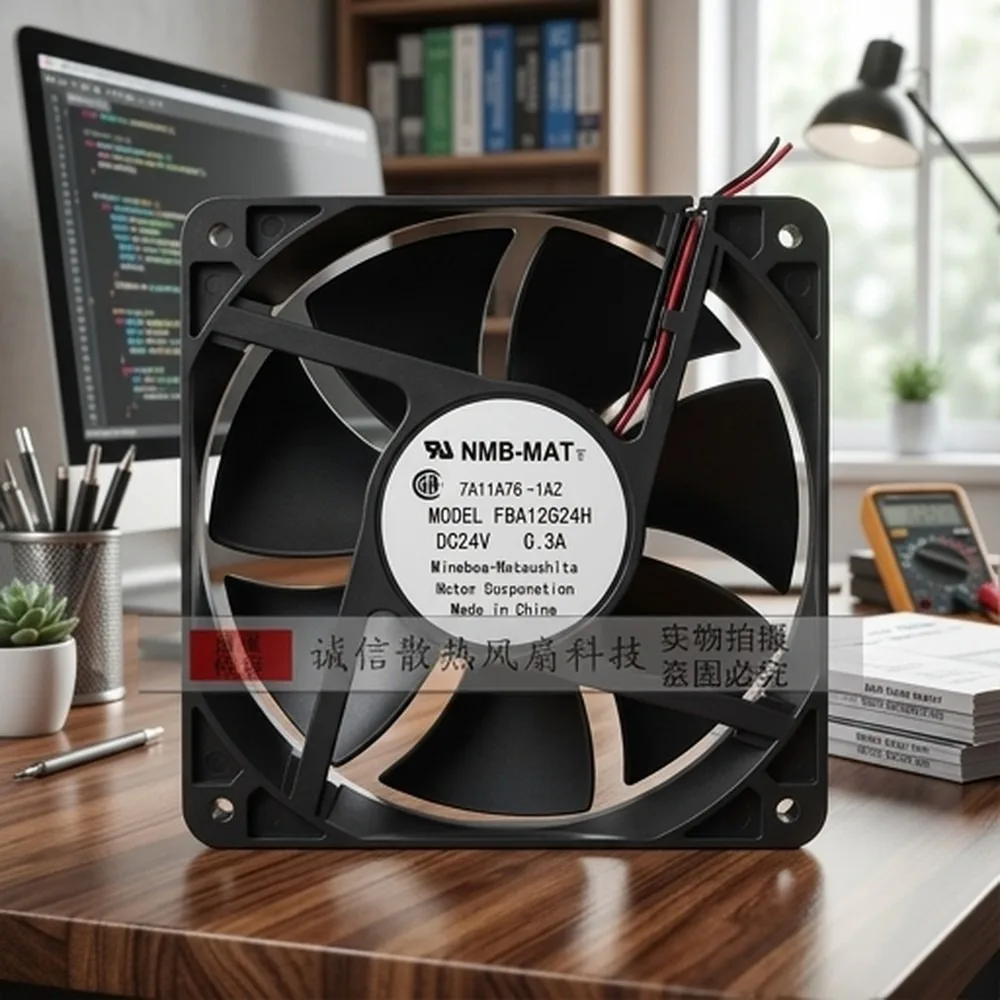 

For 1PCS FBA12G24H 12038 24V 0.3A 120*120*38MM 2-Wire Inverter Cooling Fan