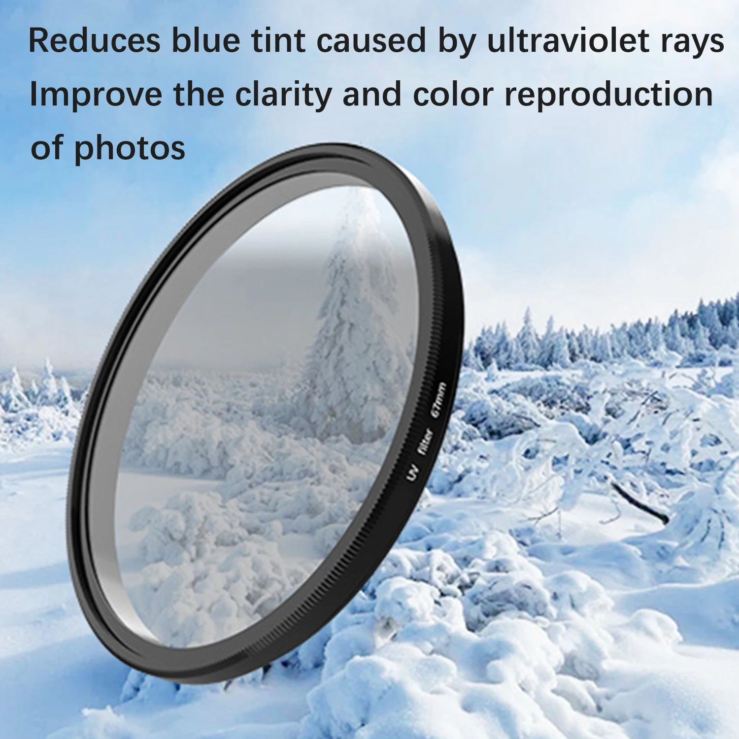 HD UV Lens Filter Protecting The Camera Lens Filter Ultraviolet Light To Reduce Noise and Make The Picture Clearer 49-82mm Size