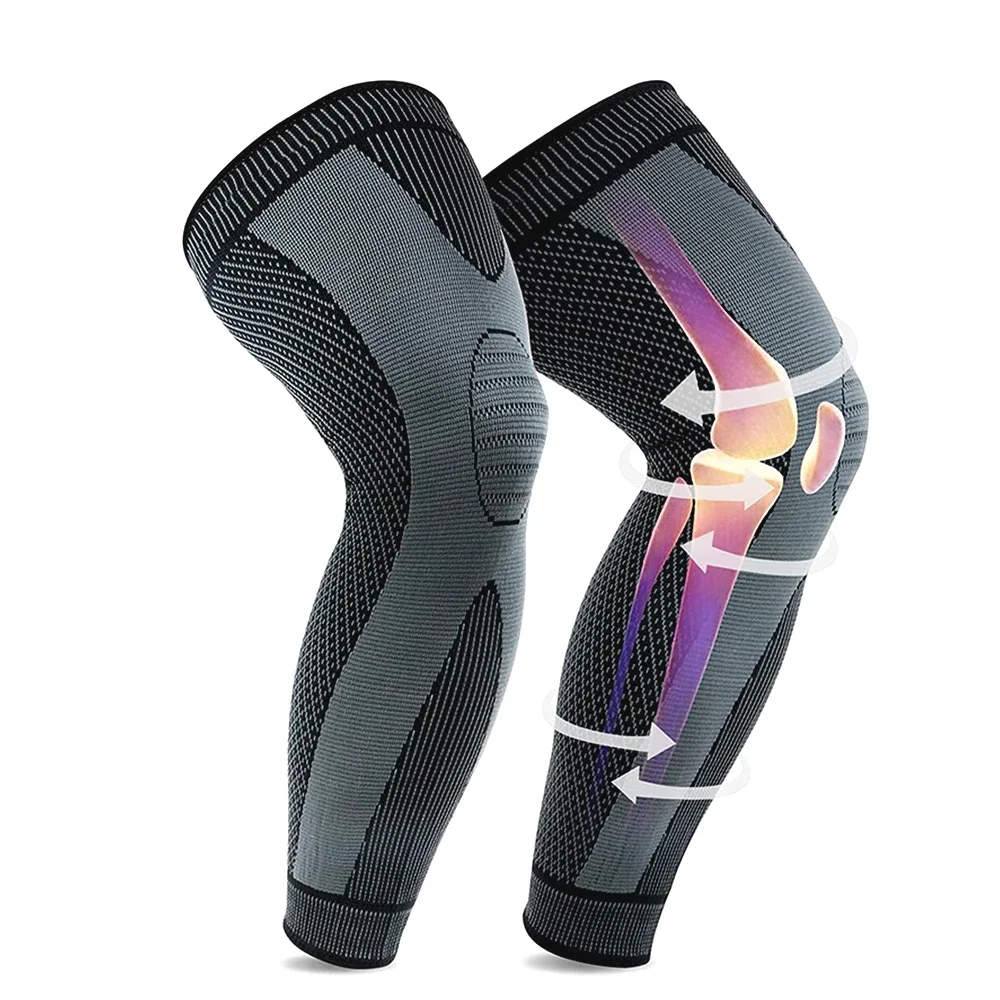 Long Compression Leg Sleeves Bandage Protect Sports Lengthen Knee Pads Braces Support Elastic Knee Protector Joint Pain Cycling