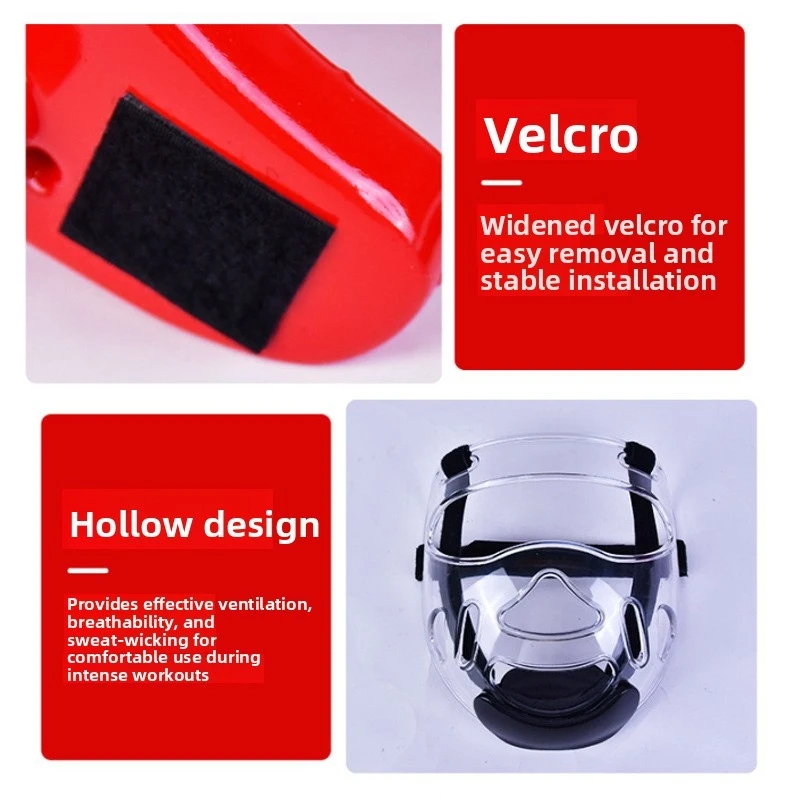 Breathable Taekwondo Face Shield Detachable Anti-Scratch Taekwondo Mask Transparent Mask Lightweight Taekwondo Helmet