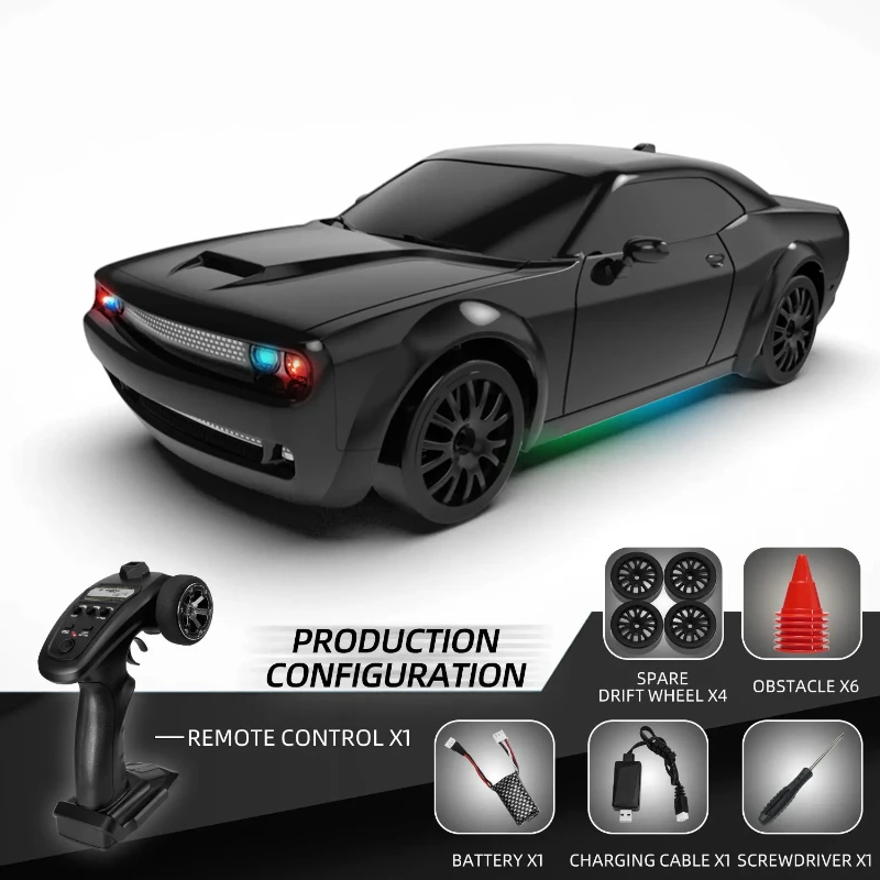 

THE LINK RC FQD10 1/20 Challenger Remote Control Car Fully Proportional 4WD Gyroscope Drift Car Racing Simulation Model Toy Gift