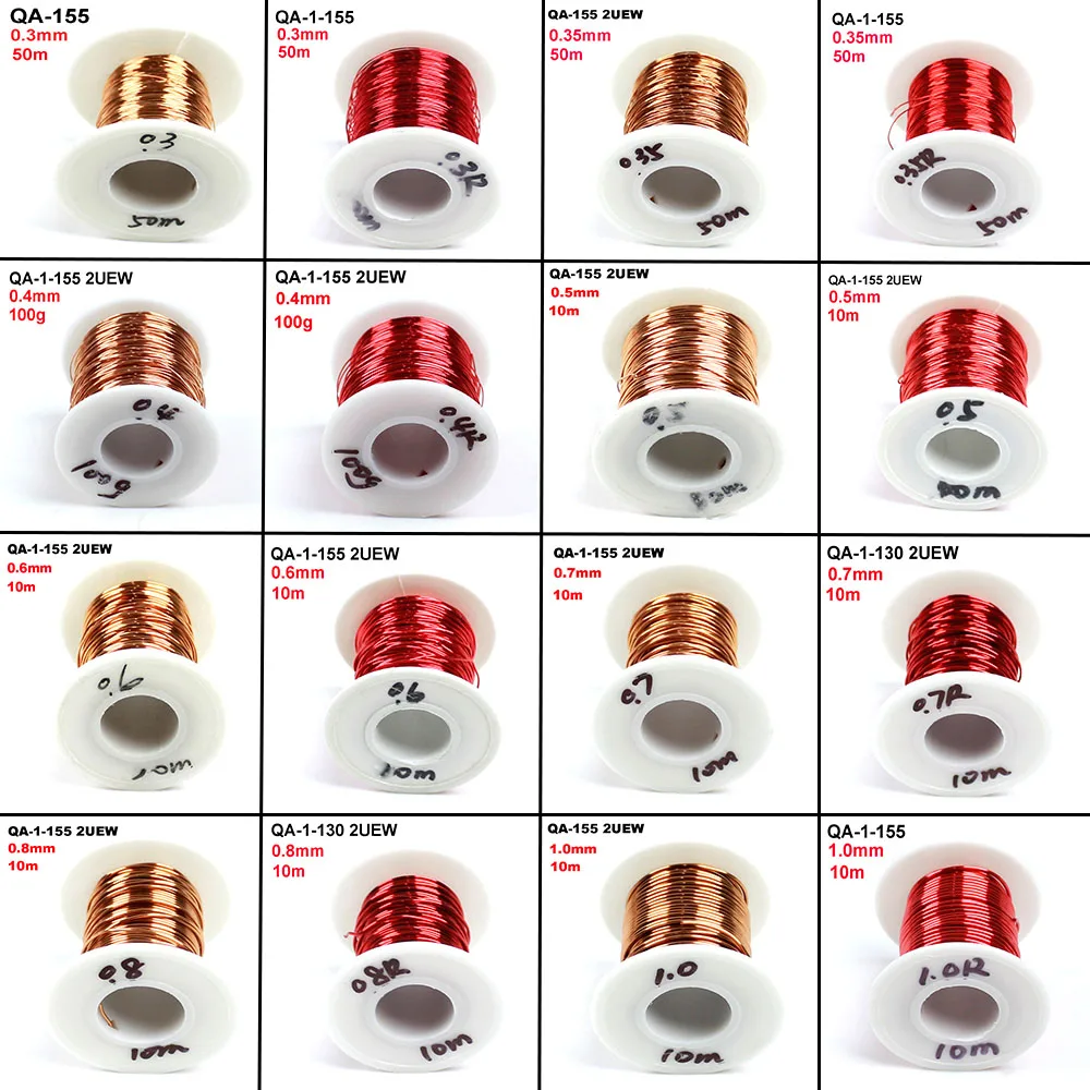 Polyurethane Enameled Copper Wire QA-1-155 2UEW 0.3mm 0.35mm 0.4 0.5 0.6 0.7 0.8mm 1.0mm Cable Copper Winding Wire QA-1-130 2UEW