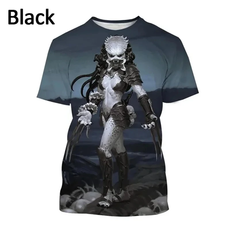 Predator 3D Graphic T Shirts Men's Summer Horror Movie Cool Print T-shirt Fashion Casual Unisex Alien Short Sleeve Harajuku Tops