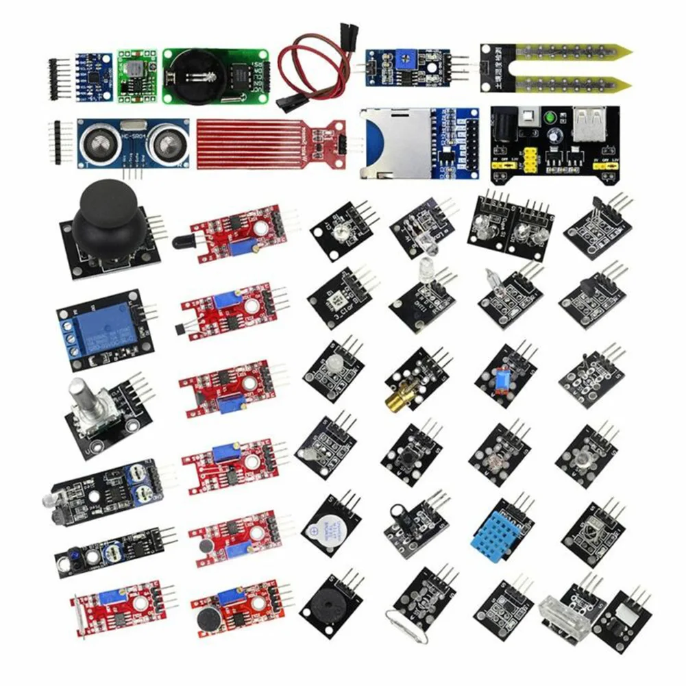 45-in-1 Sensor Module Kit for Arduino Pi Smart Car Robot - DIY Electronics Learning Starter Set Tool Accessory for Wholesale