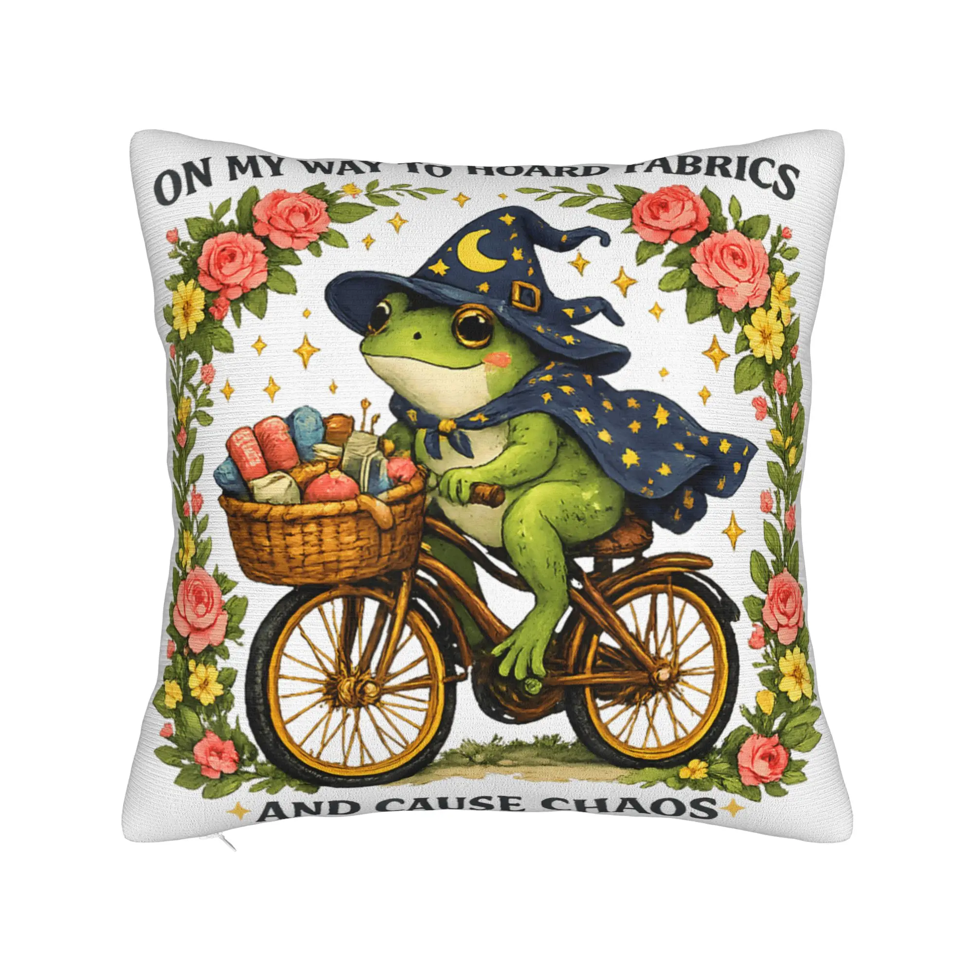 Decorative Pillow Cover On My Way to Hoard Fabrics and Cause Chaos Merch Sofa  Pillow Case Cover Zipper Multi-Size
