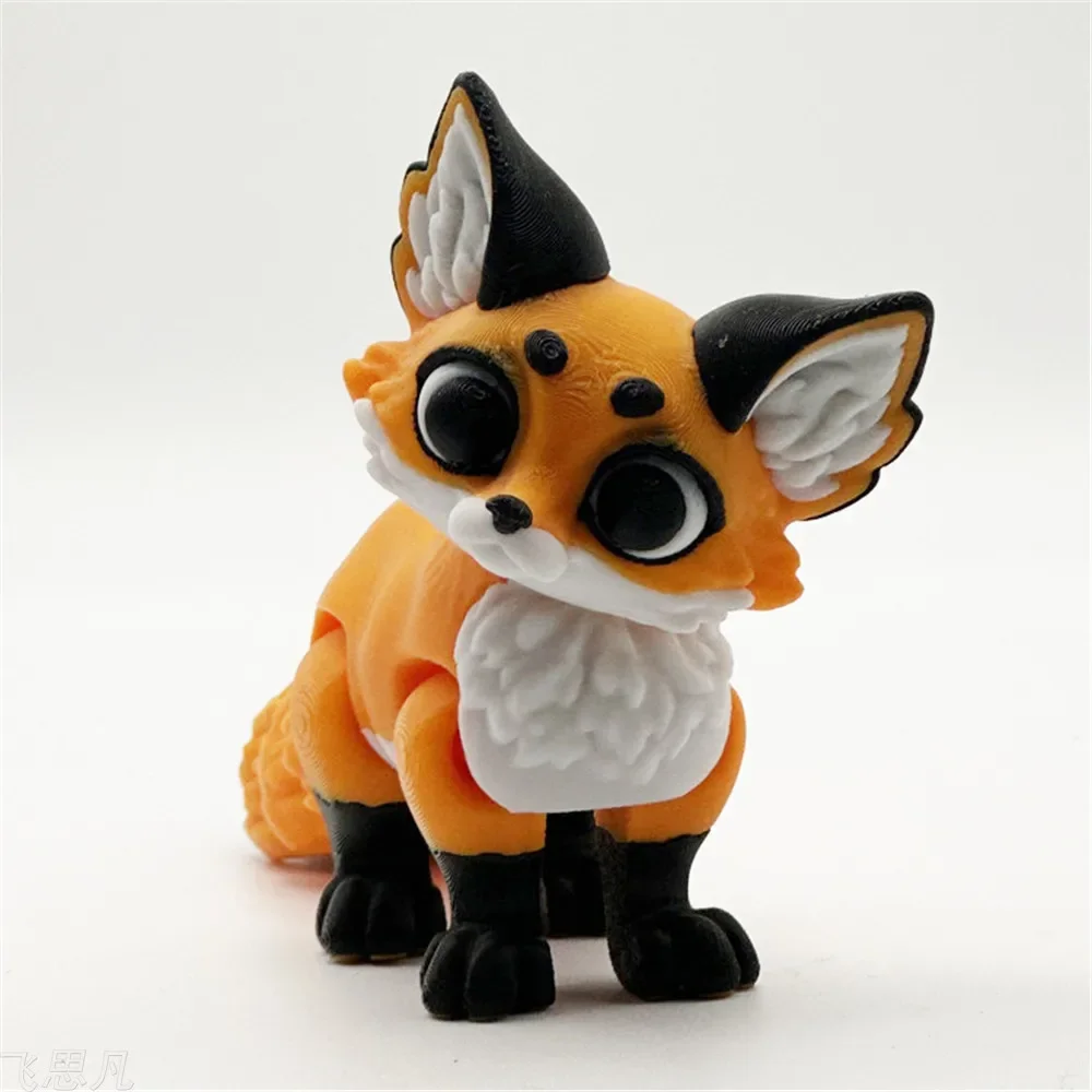 Upgrade 3D Printing Animal Dog Fox Figure Multi-joint Movable for Kawaii Room Decor Kids Gift Home Accessories