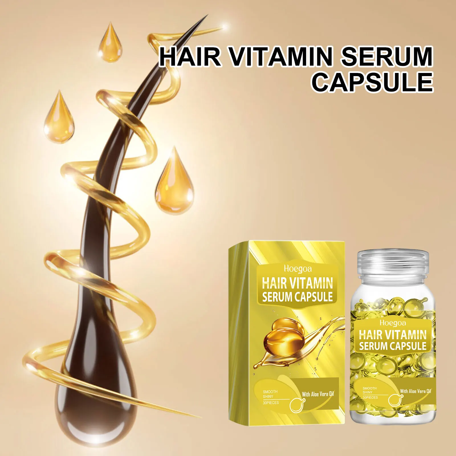 Cápsula de suero vitamínico para el cabello, masaje para mantener el crecimiento, reducir la pérdida, reparar el encrespamiento, tratamiento para mejorar el cuidado del cabello rizado, cápsula de aceite