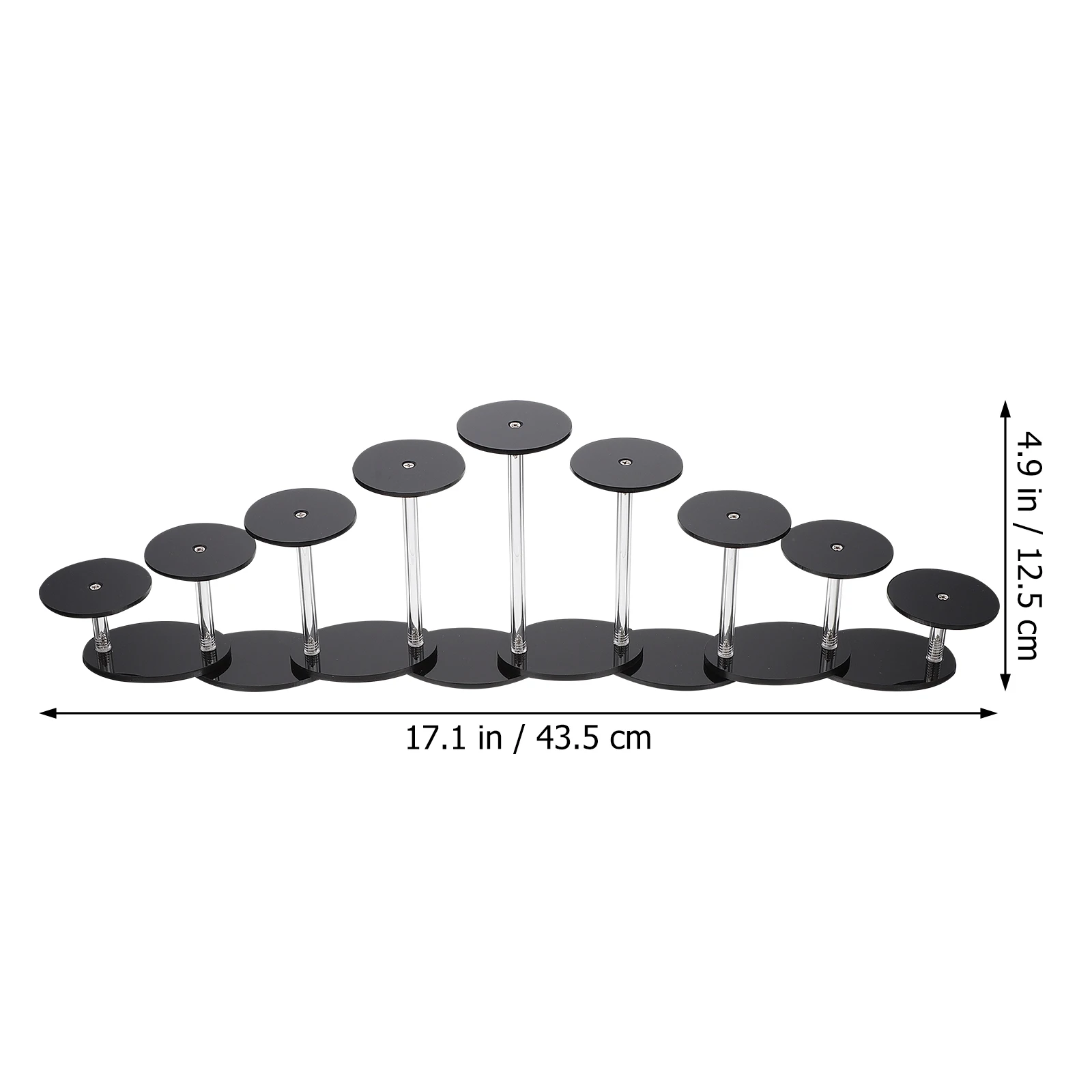 

Acrylic Display Rack 9 Layers Deformable Step Type Black Jewelry ganizer Storage Rack for Earrings Bracelets Photography Prop