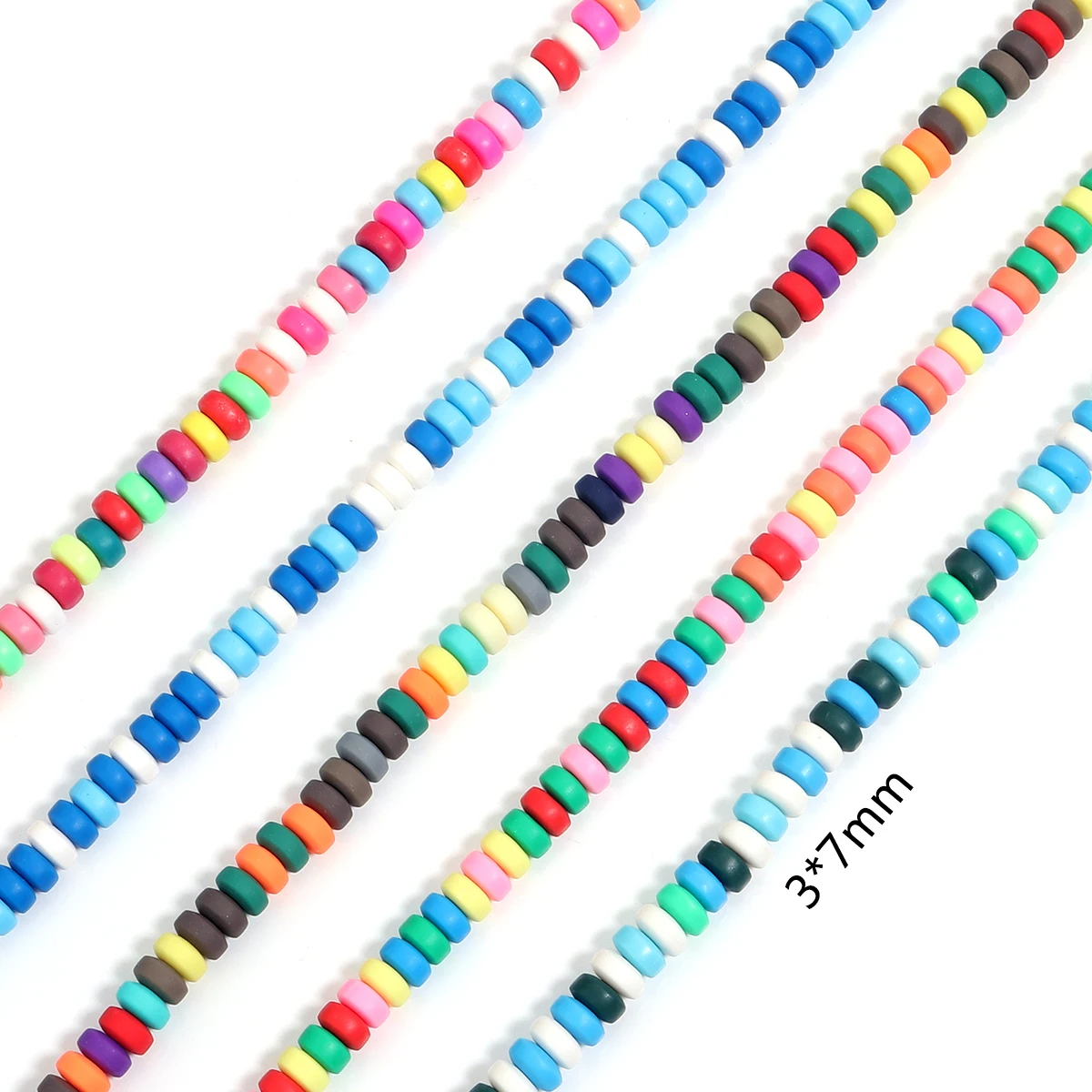 1 Strand 7mm Platte Ronde Polymeer Klei Kralen Abacus Losse Spacer Kralen voor Sieraden Maken Ketting DIY Armband Accessoires