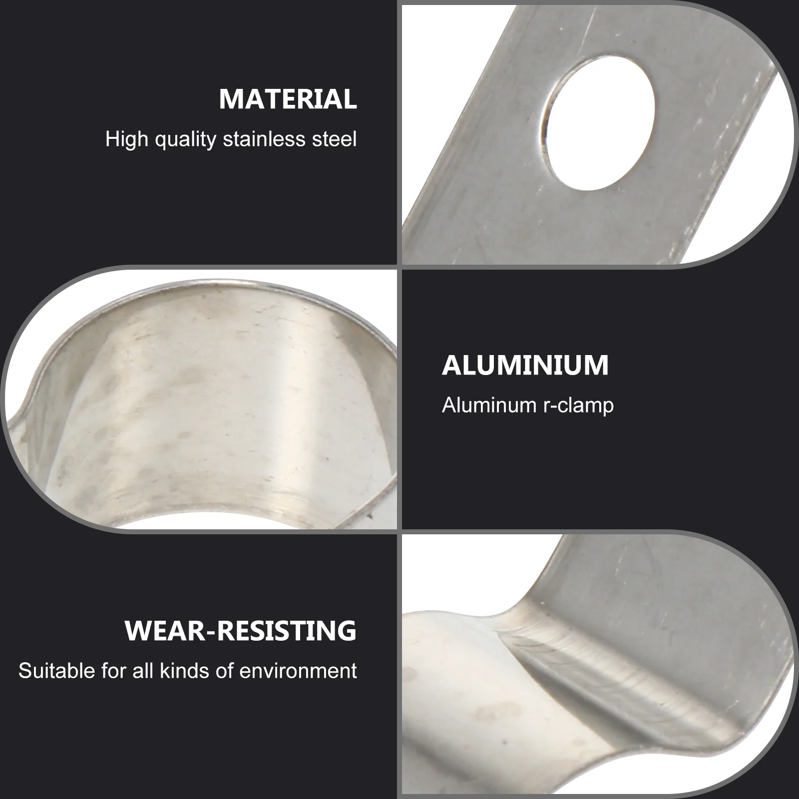 

20 pcs R-Type Clamp Clips Cable Organizer Fixator For Wire Management Stainless Steel Cord Fixing Buckle Cable Management