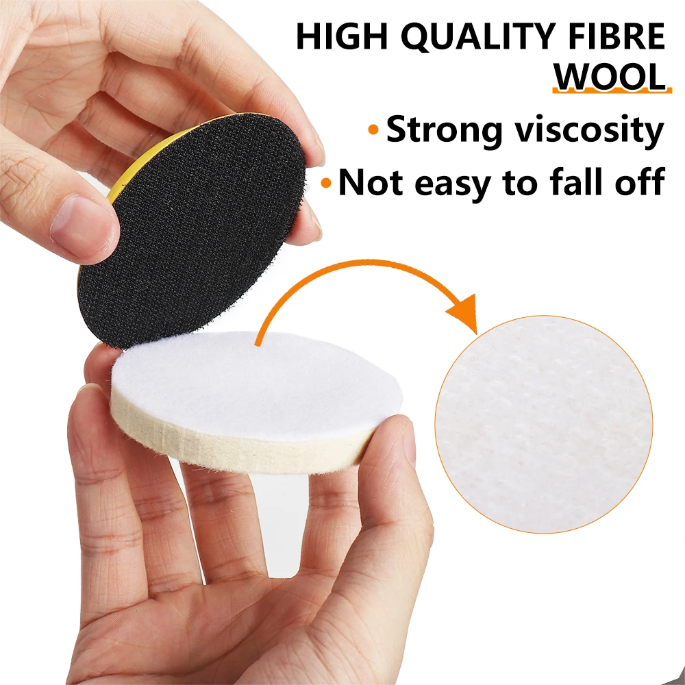 وسادات تلميع اللباد الصوفي SIFANG، عجلة كاشطة للزجاج، تلميع من الفولاذ المقاوم للصدأ، إصلاح الخدوش، أقراص اللباد الناعمة مقاس 2-7 بوصة، قطعتان