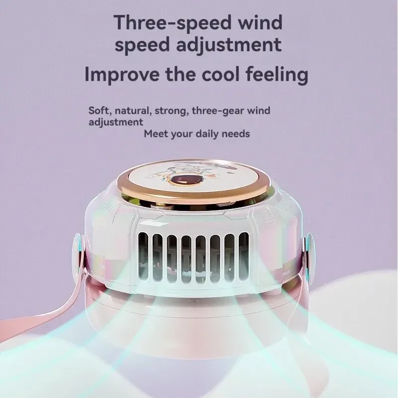 

Three-speed USB Charging Mini Portable Silent Handheld Fan Available Leafless Neck Small Fan