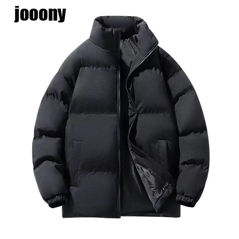 Men Casual High Neck Zipper Design Cotton-Padded Coat Commuting style 2024 Autumn Winter Vintage Warm Fashion Jacket Versatile