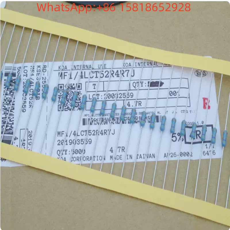 10pcs Japan KOA 1R 2.74R 4.7R 1/4W 0.25W Copper Lead Metal Film Resistors