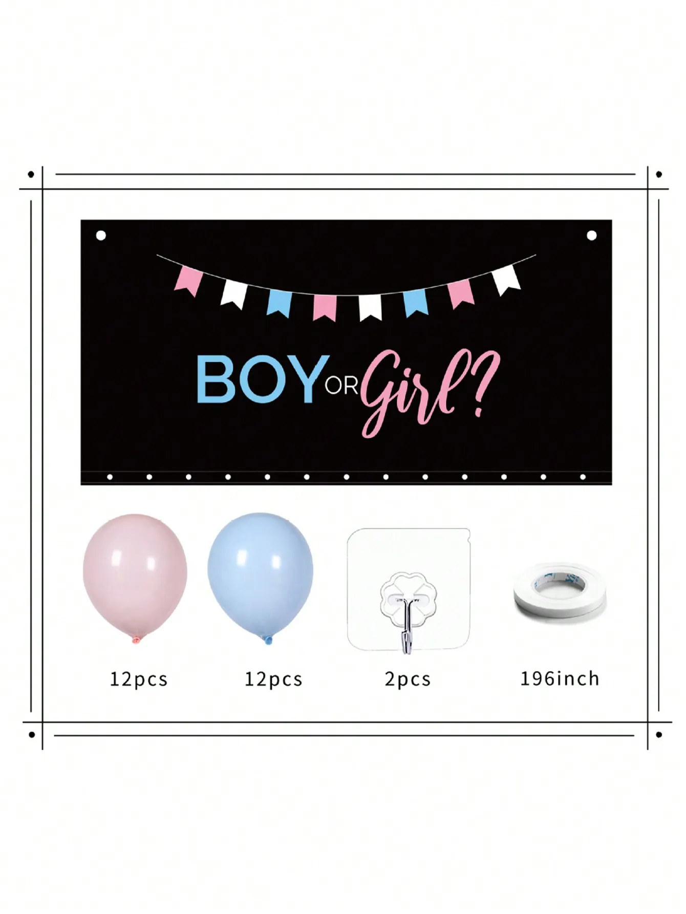 1set Gender Reveal Balloon Drop Bag | He or She, What Will it Be?