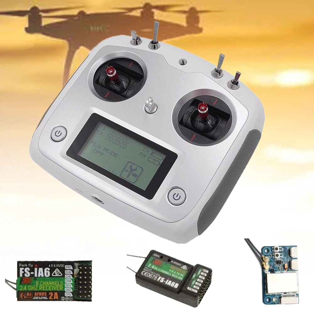 Flysky FS-I6S FS I6S 10CH 2.4G RC Quadcopter Transmitter Controller Set w/Receiver FS-iA6B or FS-IA10B w/Change Mode Gift 1