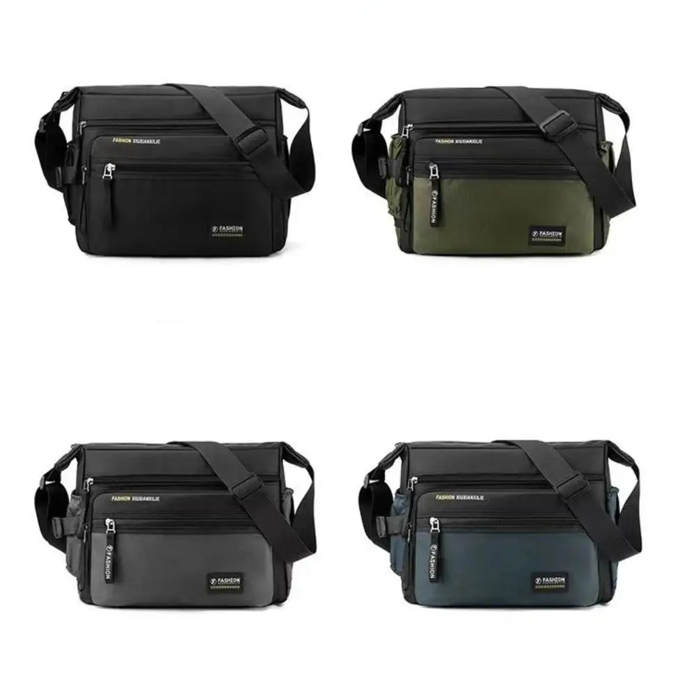 Luxury Nylon Messenger Bag Square Shape Zipper Travel Crossbody Bags Large Capacity Multi-layer Shoulder Bag Unisex