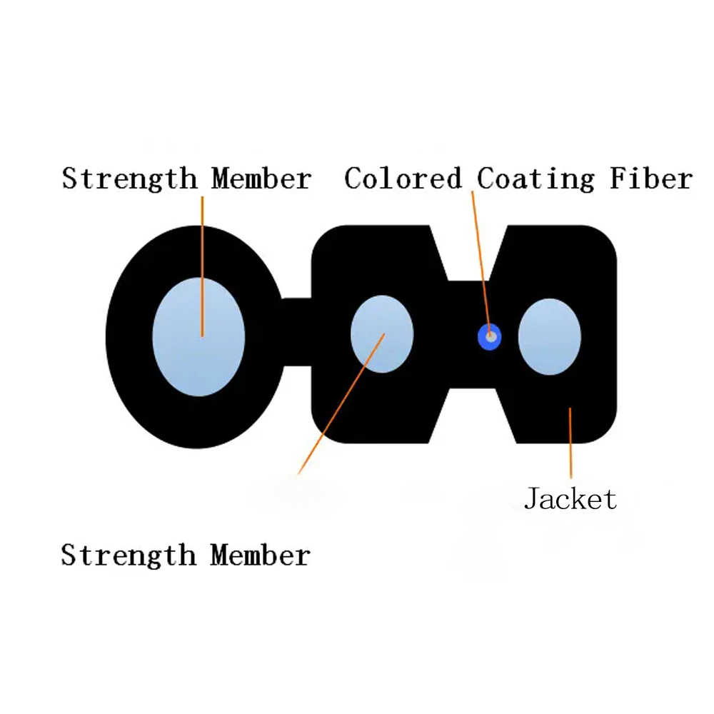 Fiber Patch Cables FTTH SC APC Black 80M/90M/100M SC APC Single Mode Simplex Outdoor FTTH Drop Cable Fiber Optic Extension Cable