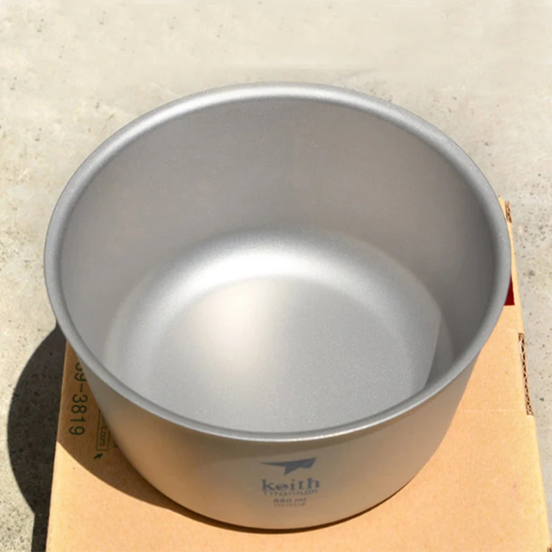 Keith 550ml Food Container Double-wall Titanium Bowl Outdoor Camping Picnic Bowl Lunch Box Utensils For Tourism 114g Ti5322