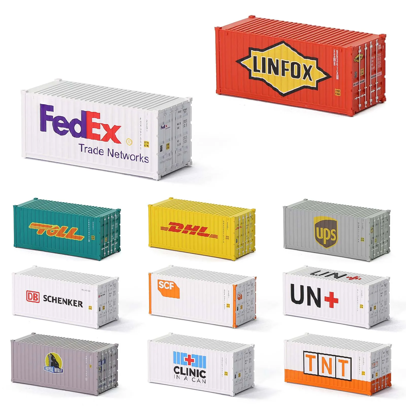 C15007 Evemodel N Scale 1:160 20ft Shipping Container 20' Cargo Box with Magnets (Pack of 3) Logistics Series