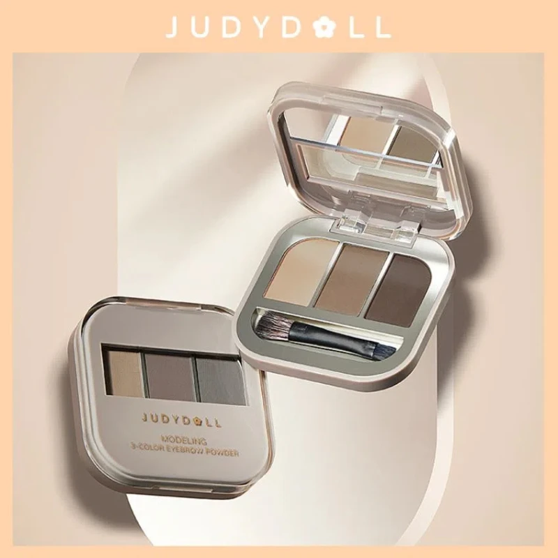 Judydoll 3-Farben-Augenbrauen-Puder-Palette, Make-up, Schwarz, Braun, Augenbrauen-Enhancer, professionelle wasserdichte kosmetische Lidschatten-Palette