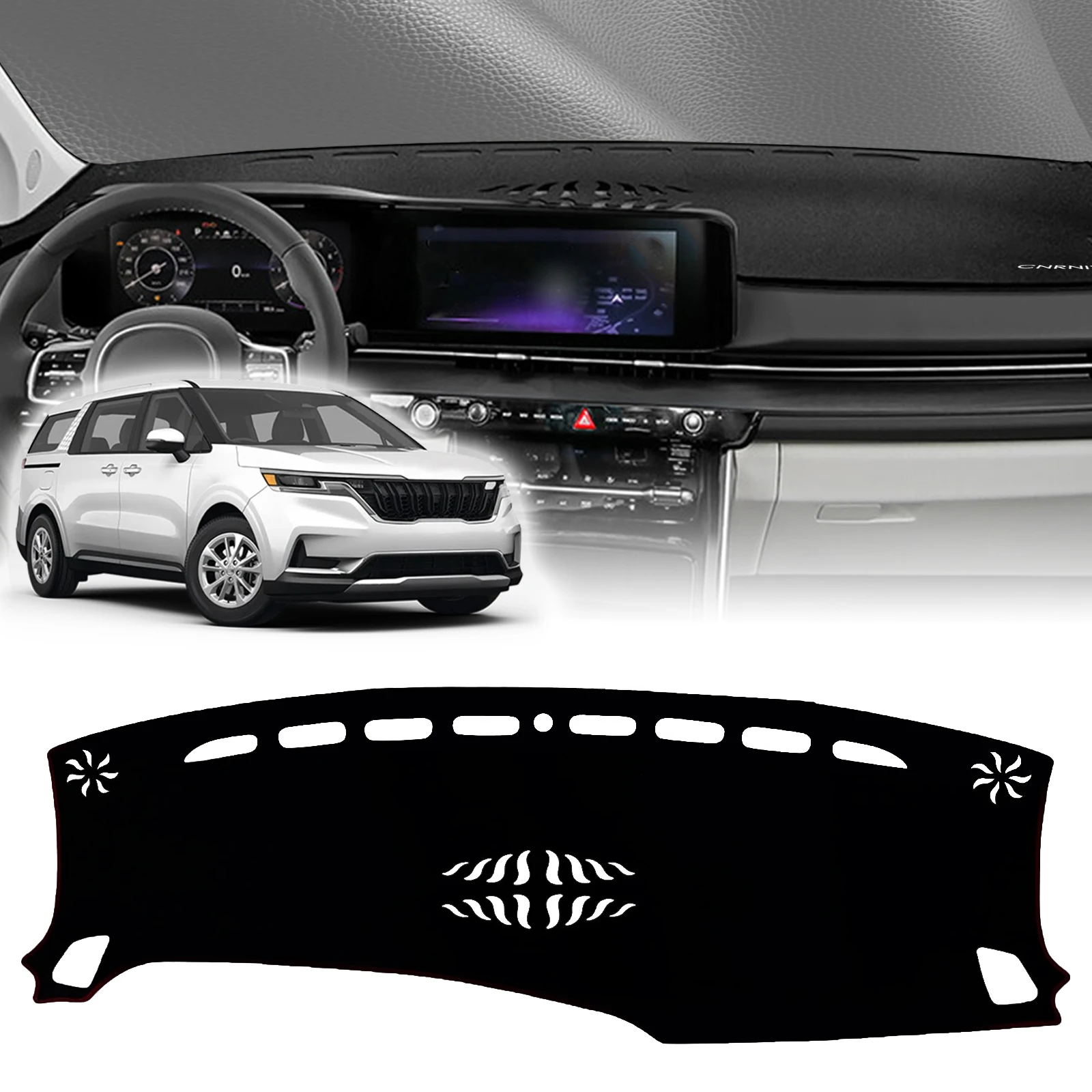 

for Kia Carnival KA4 2020-2022 2023 2024 Car Dashboard Anti‑UV Sunshade Cover Non‑Slip Protective Mat Dash Pad Auto Accessories