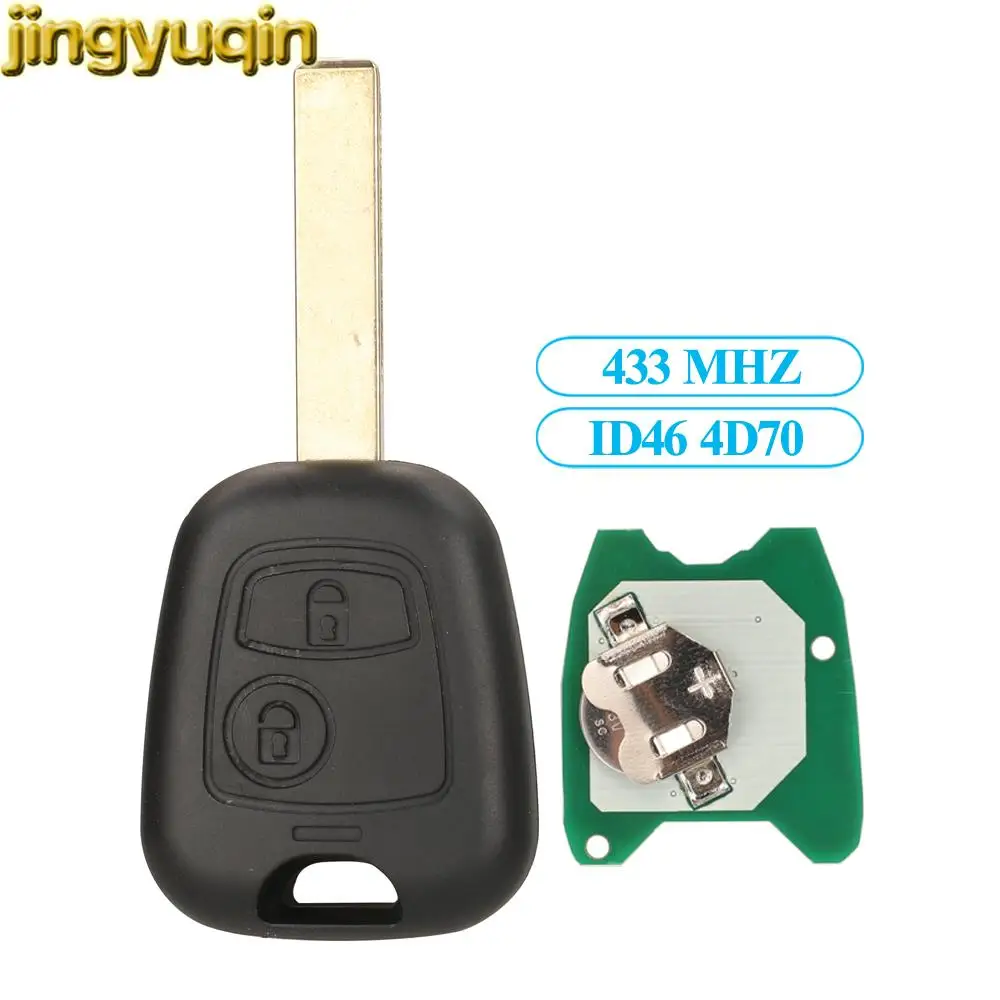 

Jingyuqin Remote Car Key Fob 433MHZ ID46 4D70 Chip For Citroen C1 C3 Peugeot 107 Toyota Aygo 2005 2006 2007 2008 2009 2010-2014