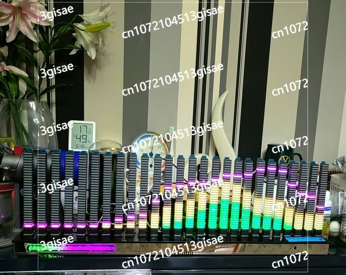 3D full-color music spectrum rhythm light 26 segments 32 segments voice-activated wire-controlled remote control desktop setting
