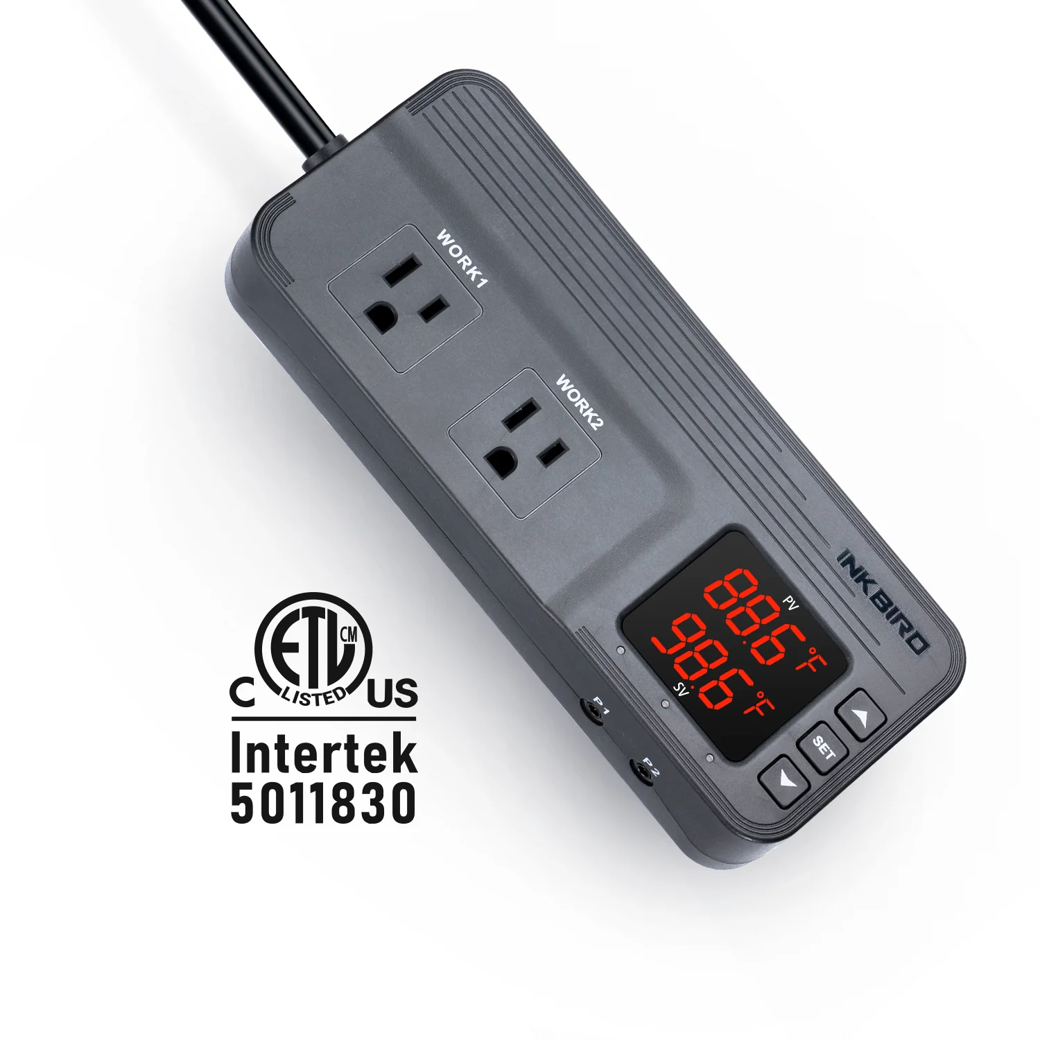 INKBIRD ITC-608T Temperature Humidity 2-in-1 Socket Controller 15A 1800W Pre-wired AC Dual Stage Outlet Thermostat With 2 Probes