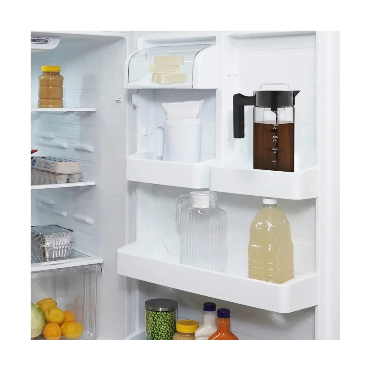 Caffettiera a freddo, caffettiera ghiacciata in vetro e infusore per tè con brocca a prova di perdite con filtro a rete