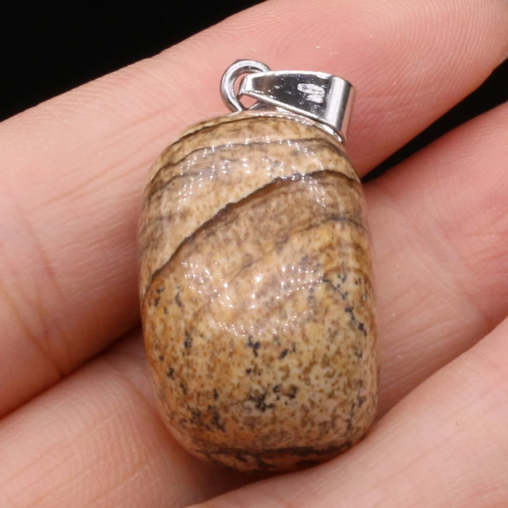 Natural Semi-precious Stone Pendant Irregular Cherry Blossom Agate for DIY Jewelry Making Necklace Size15x20-18x25
