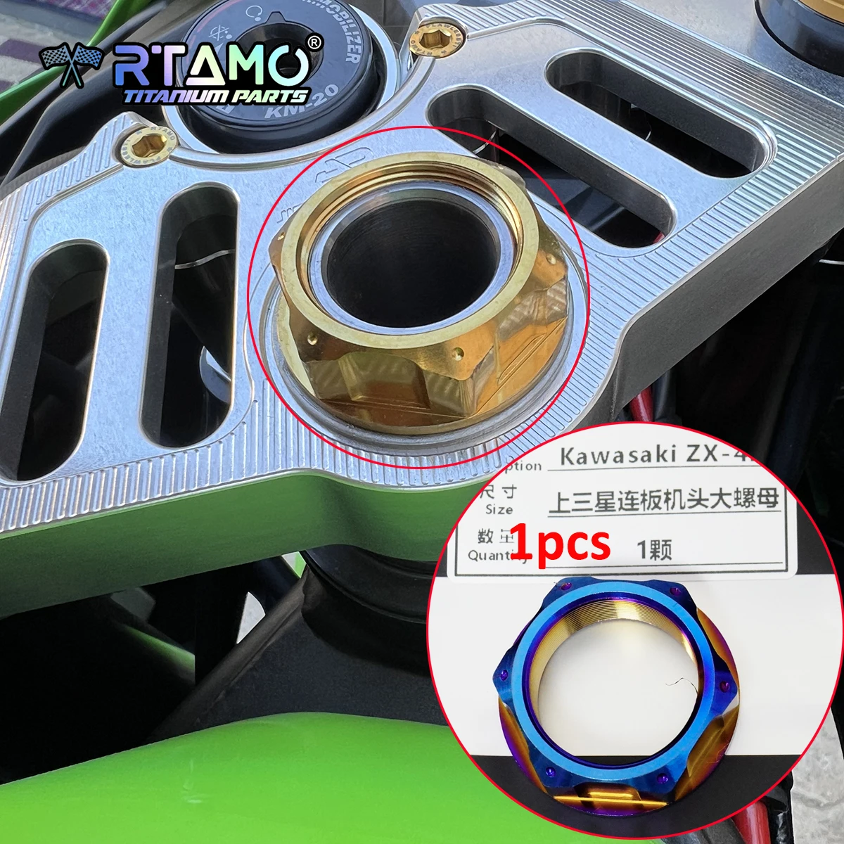 RTAMO Gr5 Titnaium Bolt for Kwasaki ZX-4R Windshield Brake Pump Front Fender Fork Brake Disc Caliper ABS Line Screw Yoke Nut