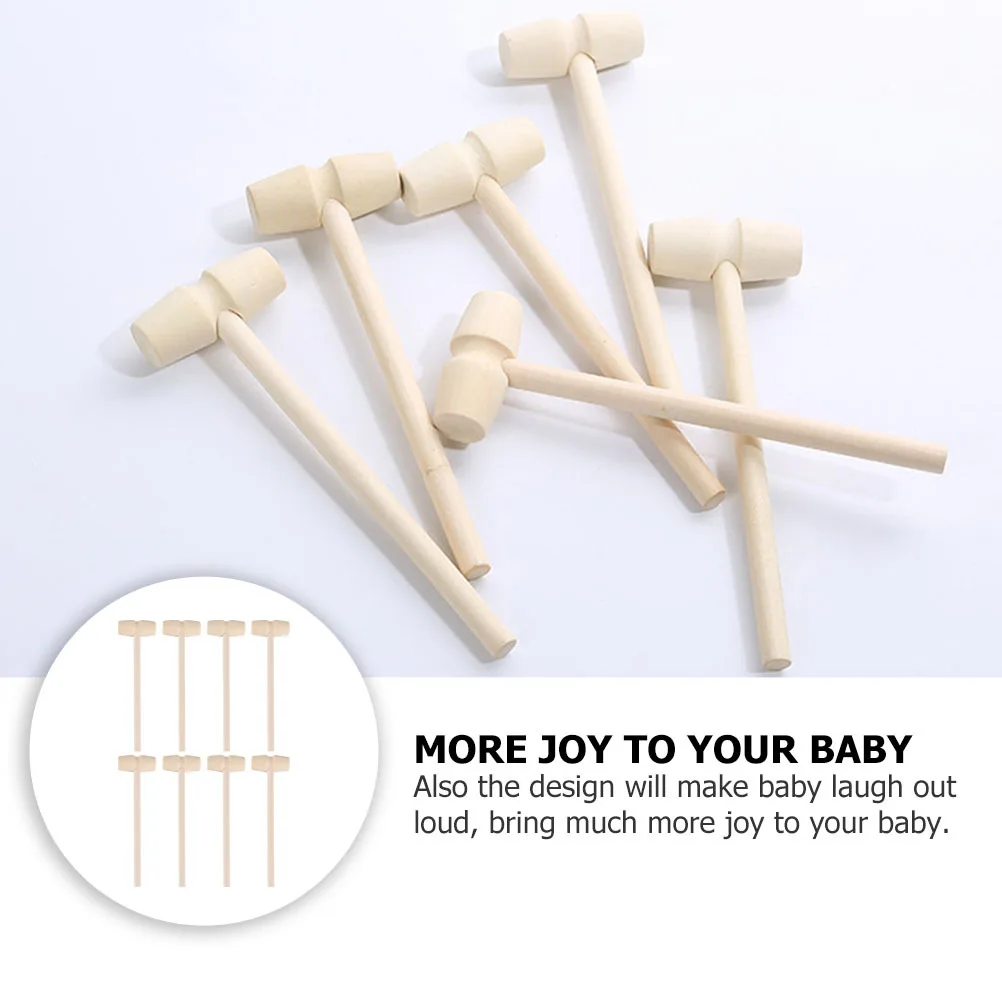 Zestaw 25 drewnianych młotków w kształcie kraba, gładkie krawędzie, bezpieczne młotki dla dzieci do koordynacji ręka-oko, malowania DIY, graffiti, rzeźbienia.