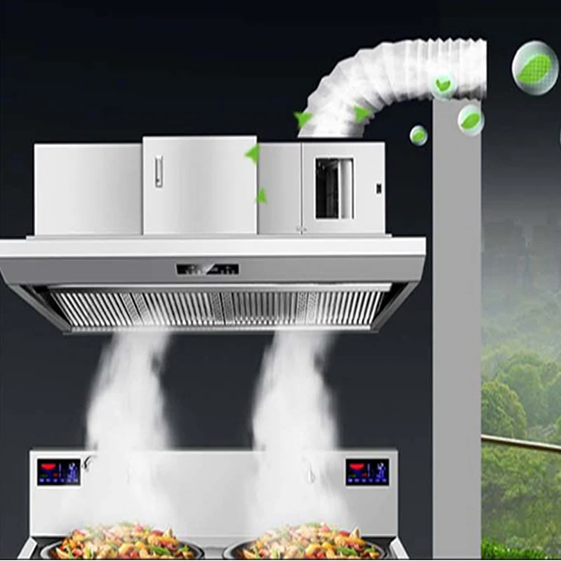 Factory Customized 1.5M Hotel Restaurant Appliance Chimney Range Hoods Kitchen Stainless Steel Hood